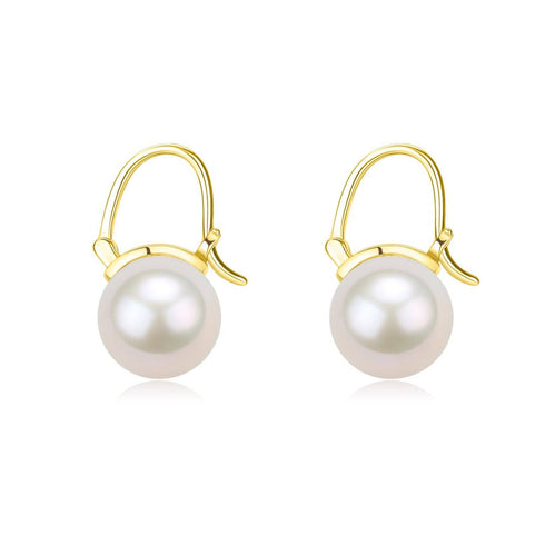 11-12mm Freshwater Pearl Modern Bucket-Shaped Earrings - House Of Pearls